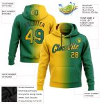Custom Team Hoodie with Name & Number - Personalized Stitched Kelly Green Yellow-Black Gradient Fashion Sports Pullover Sweatshirt