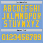 Custom Team Name Number Hoodie Light Blue Gold Sports Sweatshirt Pullover - Personalized Stitched Design Personalized Stitched