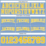 Custom Light Blue Gold White Football Hoodie with Stitched Name & Number - Personalized Pullover Sweatshirt Personalized