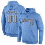 Custom Name Number Sports Hoodie Sweatshirt Light Blue Gray Navy Pullover - Personalized Team Apparel Personalized Stitched