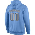Custom Name Number Sports Hoodie Sweatshirt Light Blue Gray Navy Pullover - Personalized Team Apparel Personalized Stitched