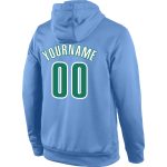 Custom Name Number Hoodie Pullover Sweatshirt Light Blue Green White Sports Team Personalized Stitched Personalized Stitched