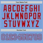 Custom Name and Number Sports Hoodie - Personalized Light Blue-Red Stitched Pullover Sweatshirt for Team Events Personalized