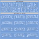 Custom Name and Number Sports Hoodie - Personalized Light Blue and White Pullover Sweatshirt Personalized Stitched Light