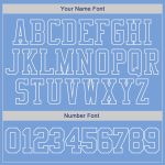 Custom Name and Number Sports Hoodie - Personalized Light Blue and White Pullover Sweatshirt Personalized Stitched Light