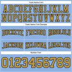 Custom Football Hoodie with Name & Number - Light Blue & Old Gold Pullover Sweatshirt Personalized Stitched Light Blue Old