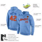 Personalized Team Hoodie with Custom Name and Number - Light Blue Orange-Royal Sports Pullover Sweatshirt Personalized Stitched