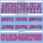 Custom Team Name and Number Light Blue Pink Black Football Hoodie Pullover Sweatshirt Personalized Stitched Light Blue Pink-Black