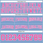 Custom Light Blue Pink White Football Hoodie with Stitched Name and Number - Personalized Pullover Sweatshirt Personalized