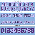 Custom Name and Number Football Hoodie Sweatshirt - Personalized Light Blue Purple-White Stitched Pullover Personalized Stitched