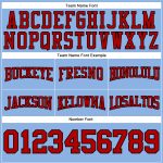 Custom Team Name Number Light Blue Red Black Football Hoodie Sweatshirt Pullover Personalized Stitched Light Blue Red-Black