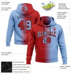 Custom Team Name Number Hoodie Sports Pullover Sweatshirt Light Blue Red Black Gradient Fashion Stitched Personalized Stitched