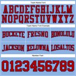 Custom Team Football Hoodie Personalized Light Blue Red-Navy Sweatshirt with Name and Number Personalized Stitched Light