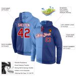 Custom Light Blue Red-Royal Sports Hoodie with Name and Number, Personalized Stitched Pullover Sweatshirt for Teams Personalized