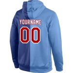 Custom Light Blue Red-Royal Sports Hoodie with Name and Number, Personalized Stitched Pullover Sweatshirt for Teams Personalized