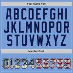 Custom Light Blue Vintage USA Flag Sports Hoodie with Personalized Name and Number - Pullover Sweatshirt Personalized Stitched