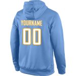 Light Blue White-Gold Personalized Sports Hoodie Pullover Sweatshirt For Men and Women Personalized Stitched Light Blue White-Gold