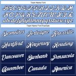 Custom Name and Number Sports Hoodie - Personalized Light Blue and Navy Fade Stitched Pullover Sweatshirt Personalized Stitched