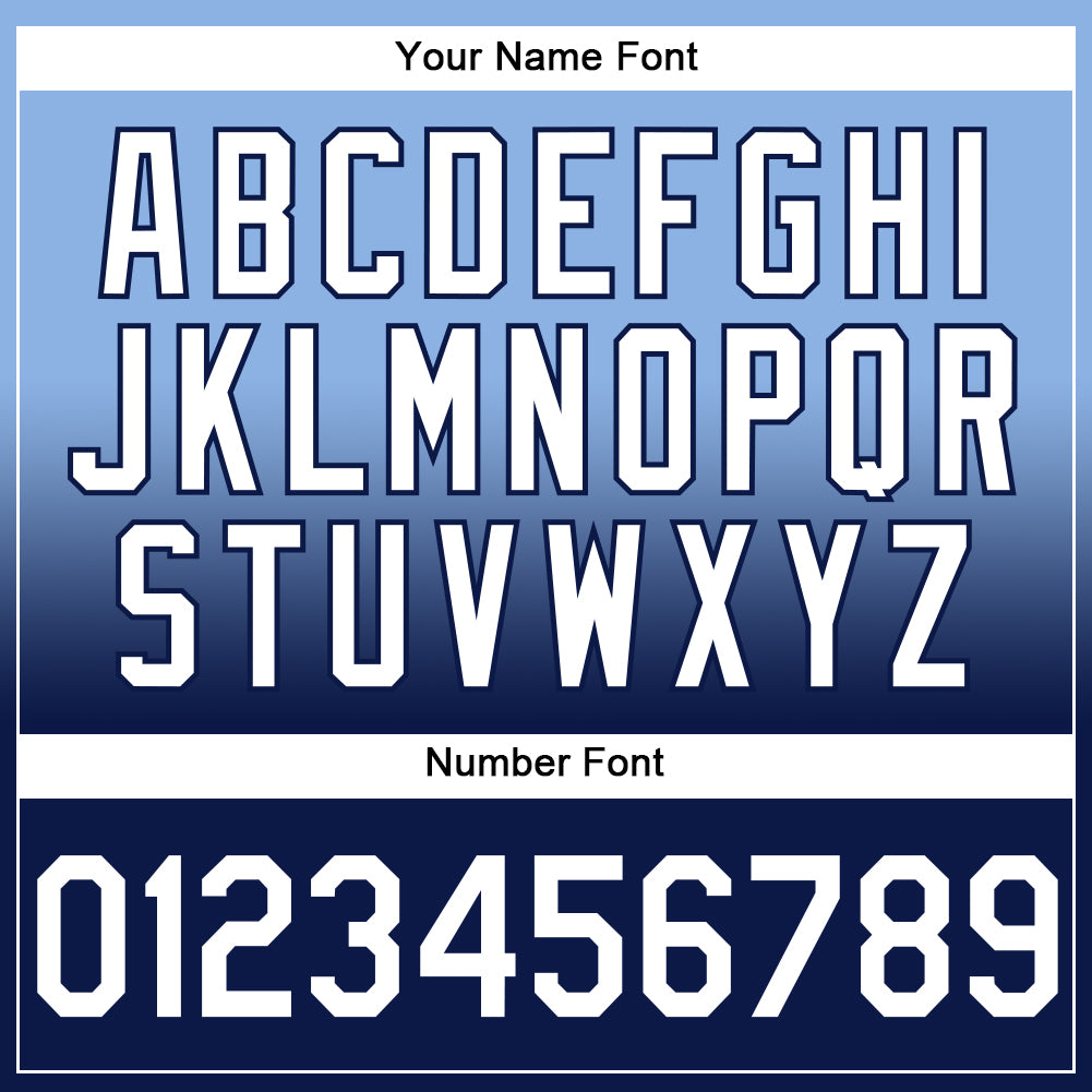 Personalized Stitched Light Blue White-Navy Fade Fashion Sports Pullover Sweatshirt Hoodie Team Custom Name and Number Custom Name and Number Sports Hoodie - Personalized Light Blue and Navy Fade Stitched Pullover Sweatshirt Personalized Stitched - Image 4