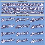 Custom Name Number Sports Hoodie Light Blue White Red Pullover Sweatshirt - Personalized Team Apparel Personalized Stitched