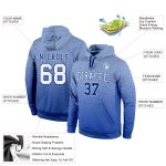 Custom Stitched Light Blue White-Royal Fade Sports Hoodie with Team Name and Number - Fashion Pullover Sweatshirt Personalized