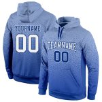 Custom Stitched Light Blue White-Royal Fade Sports Hoodie with Team Name and Number - Fashion Pullover Sweatshirt Personalized