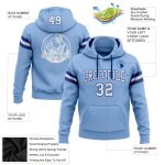 Custom Name Number Football Hoodie Light Blue White-Royal Stitched Pullover Sweatshirt Personalized Stitched Light Blue White-Royal