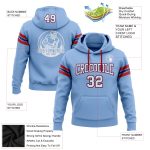 Custom Team Name Number Hoodie Sweatshirt Light Blue White Royal-Red Stitched Football Pullover Personalized Stitched Light