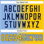 Custom Name Number Sports Hoodie Pullover in Light Blue Yellow-Navy Gradient Fashion Design - Personalized Stitched Sweatshirt
