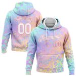 Custom Name Number Leopard Pullover Hoodie Light Pink White 3D Pattern Stitched Sweatshirt for Team Sports Personalized Stitched