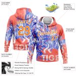Custom Name and Number Hoodie - Personalized 3D Pink Tiger Sports Sweatshirt with Bay Orange-White Design Personalized Stitched