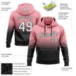 Custom Name Number Sports Hoodie Medium Pink White Black Fade Stitched Pullover Sweatshirt Fashion Personalized Stitched