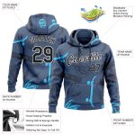 Custom Name Number Tiger Hawaii Palm Tree 3D Pattern Navy Black-White Sports Pullover Hoodie Sweatshirt Personalized Stitched