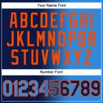 Custom Name and Number Sports Hoodie Sweatshirt - Personalized Navy Electric Blue-Orange Gradient Pullover Personalized Stitched