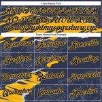 Custom Name and Number Sports Hoodie Sweatshirt - Personalized Navy Gold 3D Torn Paper Design Pullover Personalized Stitched
