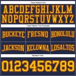 Custom Navy Gold-Orange Football Hoodie with Personalized Name & Number - Stitched Pullover Sweatshirt Personalized Stitched