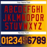 Custom Team Hoodie with Personalized Name & Number - Navy Gold-Red Gradient Sports Pullover Sweatshirt Personalized Stitched