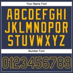 Custom Team Hoodie with Personalized Name and Number - Stitched Navy Gold Sports Pullover Sweatshirt Personalized Stitched