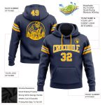 Custom Name Number Navy Gold White Football Hoodie Pullover Sweatshirt - Personalized Team Apparel Personalized Stitched