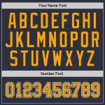 Personalized Navy Gold White Sports Hoodie Sweatshirt Pullover - Custom Stitched Apparel Personalized Stitched Navy Gold-White