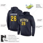 Custom Name Number Sports Hoodie Sweatshirt - Personalized Navy Gold-White Pullover for Team Wear Personalized Stitched Navy