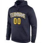 Custom Name Number Sports Hoodie Sweatshirt - Personalized Navy Gold-White Pullover for Team Wear Personalized Stitched Navy