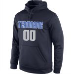 Custom Name Number Hoodie Pullover Sweatshirt for Sports Team in Navy Gray-Blue, Personalized Stitched Design Personalized