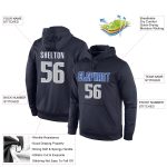 Custom Name Number Hoodie Pullover Sweatshirt for Sports Team in Navy Gray-Blue, Personalized Stitched Design Personalized