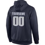 Custom Name Number Hoodie Pullover Sweatshirt for Sports Team in Navy Gray-Blue, Personalized Stitched Design Personalized
