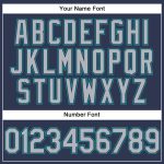 Custom Navy Gray-Teal Sports Pullover Hoodie with Personalized Name & Number - Stitched Sweatshirt Personalized Stitched