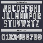 Custom Team Name Number Hoodie Sports Pullover Sweatshirt Navy Gray White Stitched Personalized Stitched Navy Gray-White
