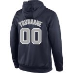 Custom Team Name Number Hoodie Sports Pullover Sweatshirt Navy Gray White Stitched Personalized Stitched Navy Gray-White
