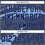 Custom Name and Number Sports Hoodie - Personalized 3D Pattern Design Torn Paper Style Navy Light Blue Pullover Sweatshirt