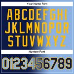 Custom Name Number Pullover Hoodie Navy Light Blue Gold Gradient Fashion Sports Sweatshirt - Personalized Team Apparel Personalized